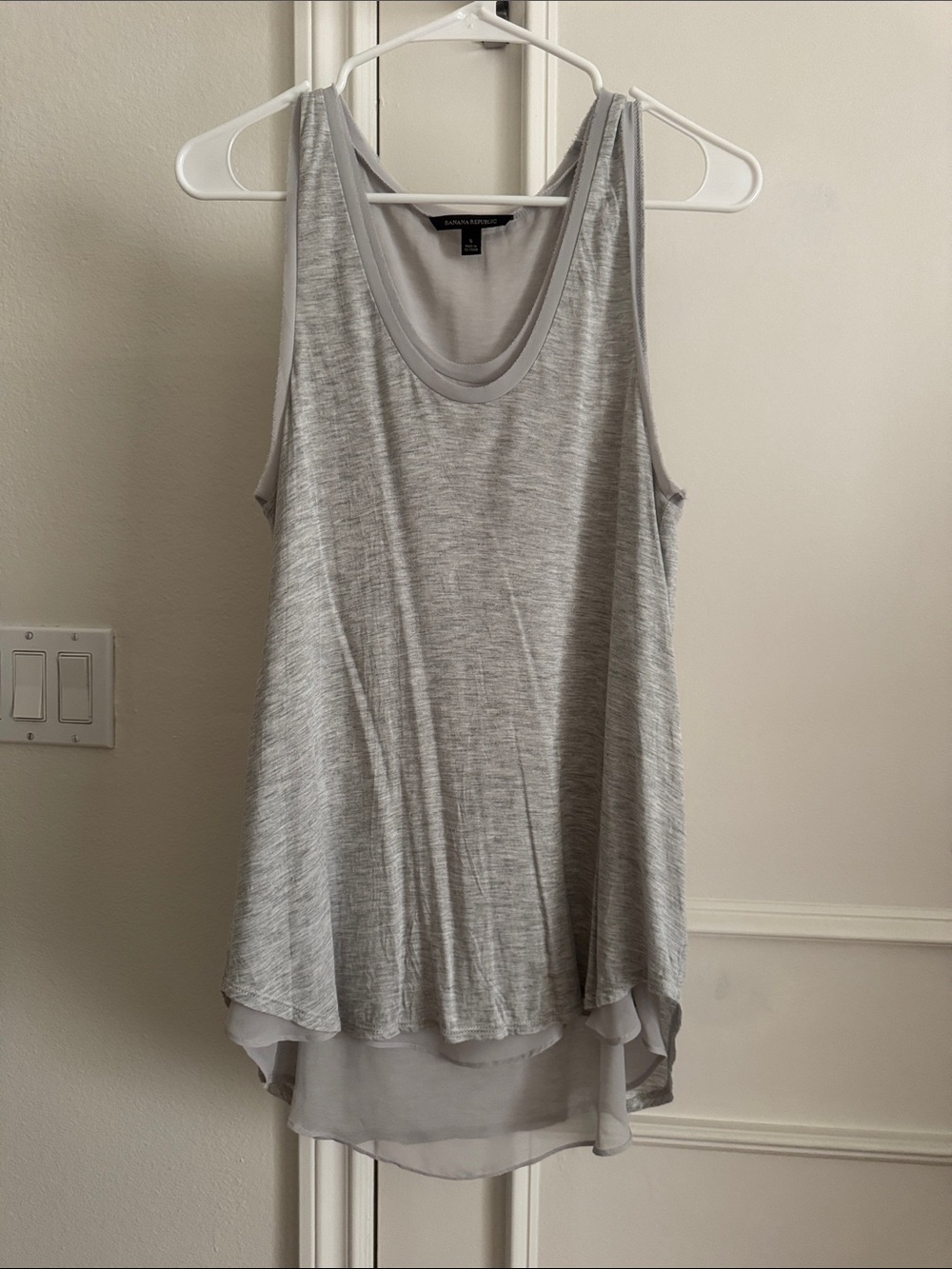 Banana Republic Light Gray Sleeveless Layered Tank